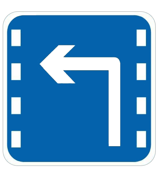 左转弯车道指示标志牌